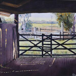 Peter Allen, Jondaryan Woolshed 2023, watercolour on paper, courtesy the artist.